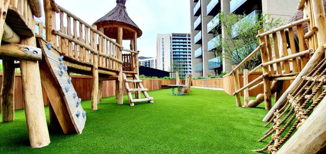 artificial grass in childrens play area