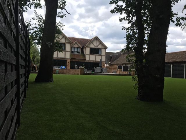 Kelvedon Hatch - Artificial grass installation front and back garden - by Easigrass Essex & Hertfordshire