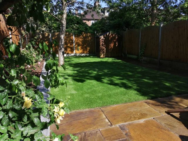 Woodford Green fake grass installation