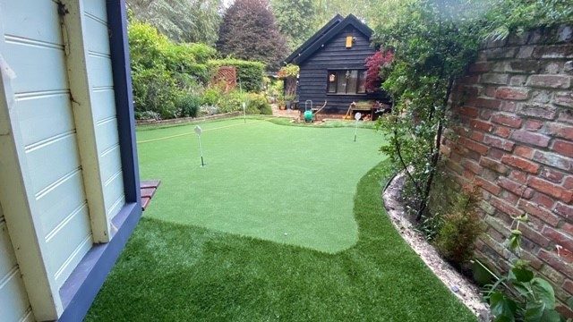 Chelmsford artificial grass installation, putting green for golf