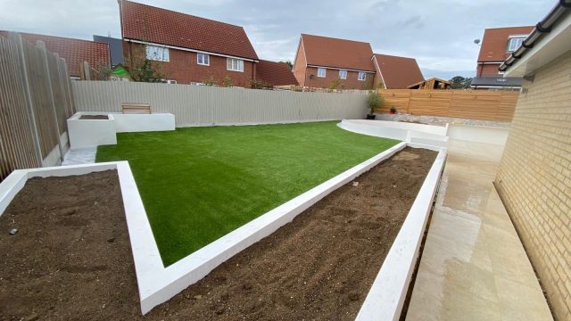 Runwell fake grass installation