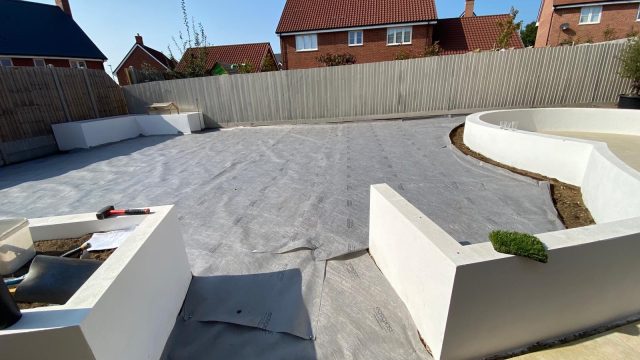 Runwell fake grass installation
