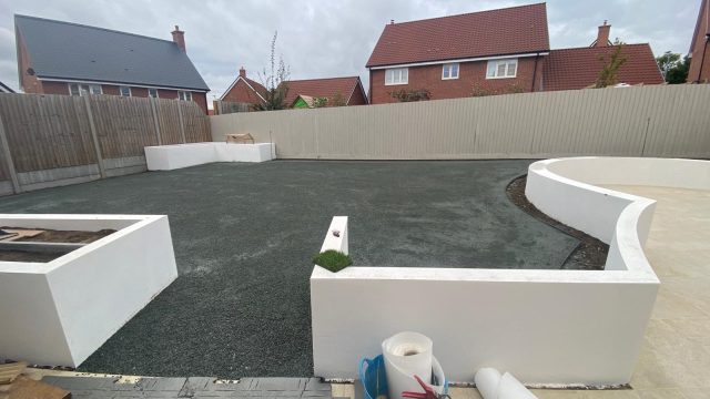 Runwell fake grass installation