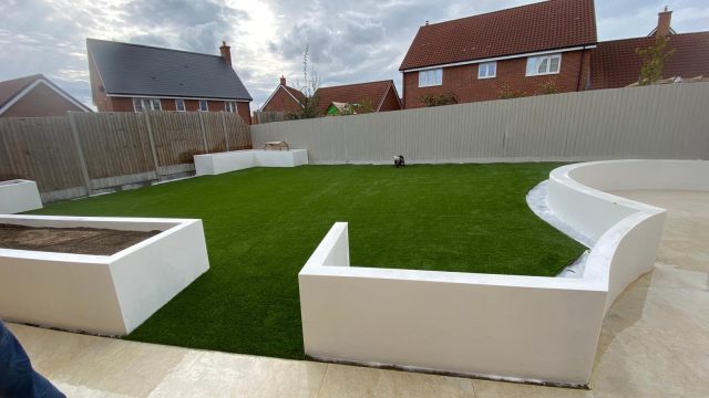 Runwell fake grass installation