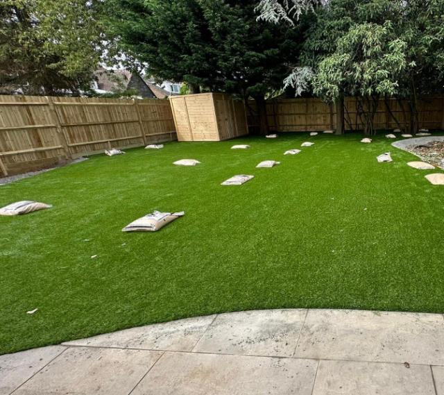 Brookman Park fake grass installation Hertfordshire